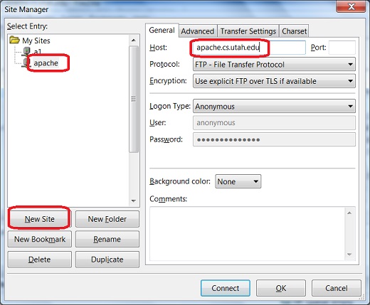 FileZilla Client - Connect to Anonymous FTP Server