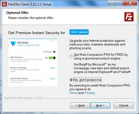 FileZilla Client Setup Option - Web Companion