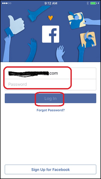 Facebook Login on iPhone