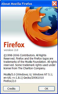 Mozilla Firefox 2.0 Version Info
