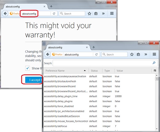 Mozilla Firefox 50.1 Configuration File