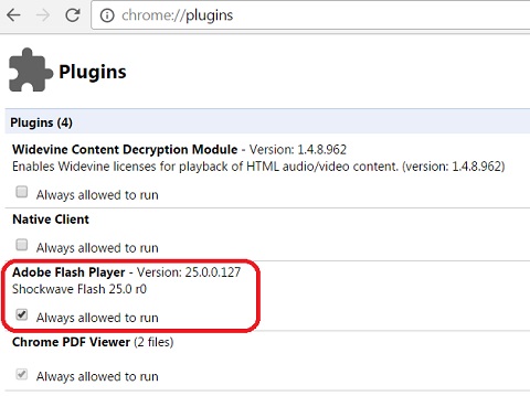 Google Chome 56 - Flash Player Plugin Switch