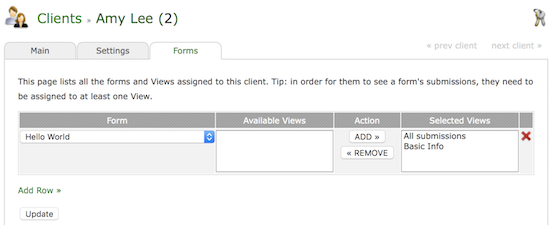 Form Tools - Client Account Permission