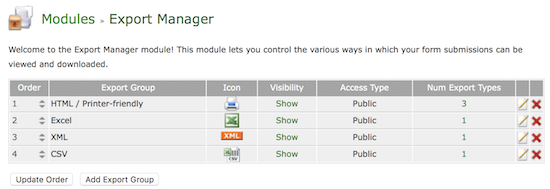 Form Tools - Export Manager Module