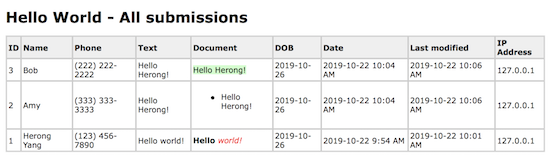 Form Tools - Form Data Report