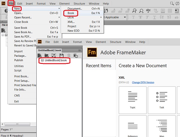 Create New FrameMaker Books