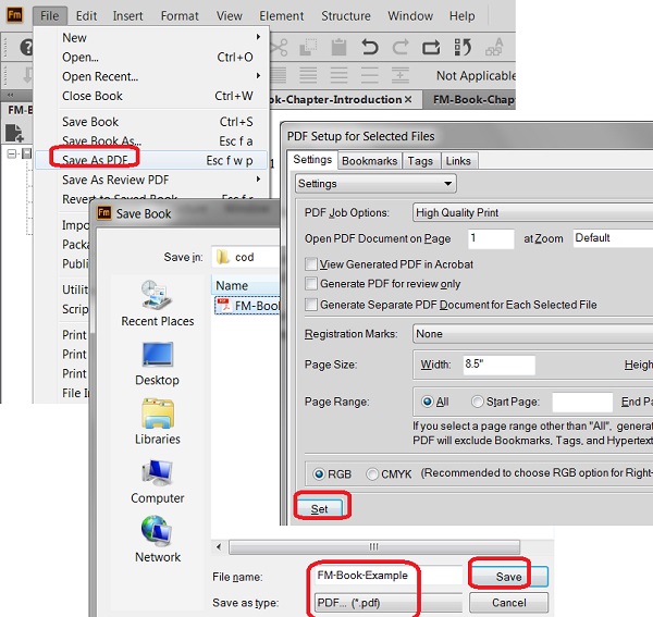 Generate PDF from FrameMaker Book