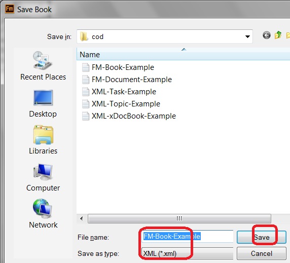 Generate XML from FrameMaker Book