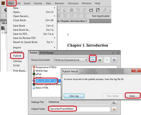 Publish FrameMaker Book as Microsoft HTML Help