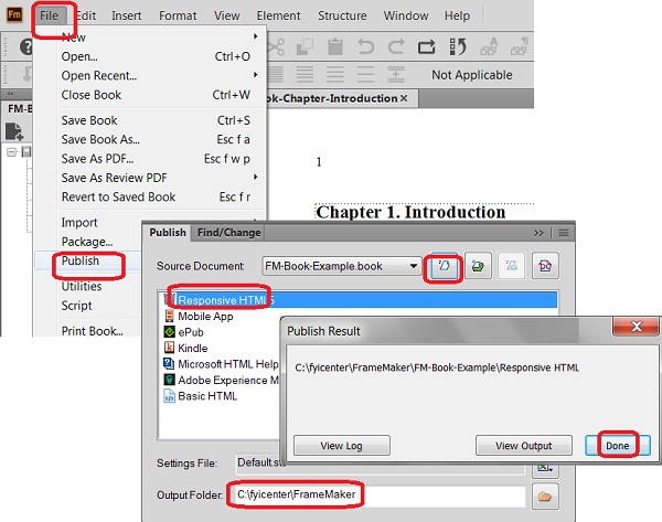 Publish FrameMaker Book as Responsive HTML5