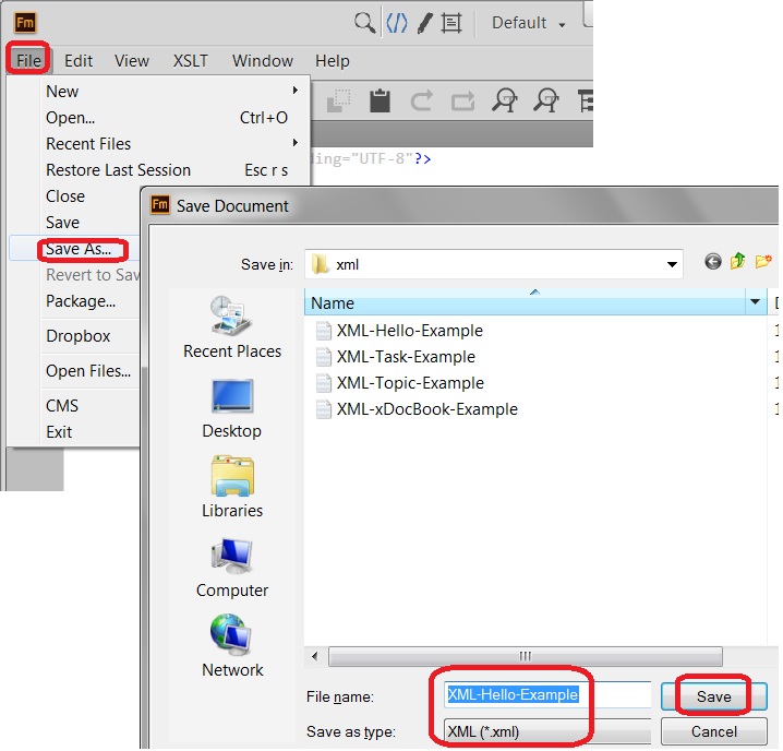 Save XML Document to File in FrameMaker