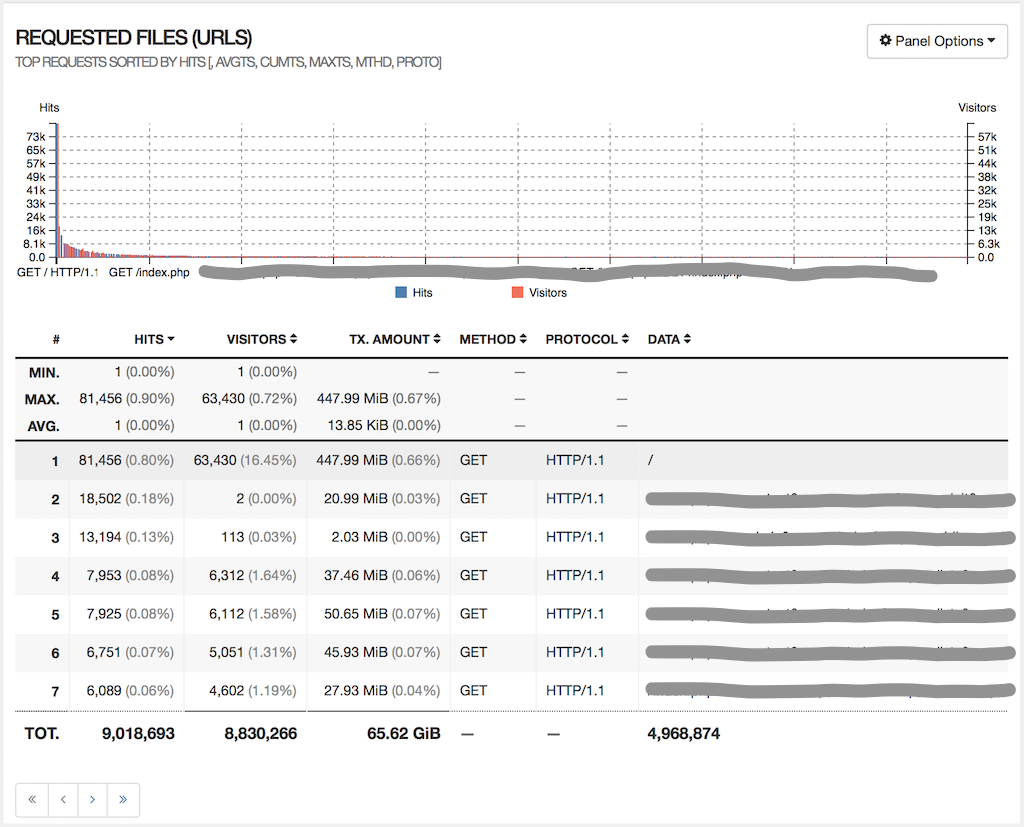 GoAccess Report - Most Requested Files