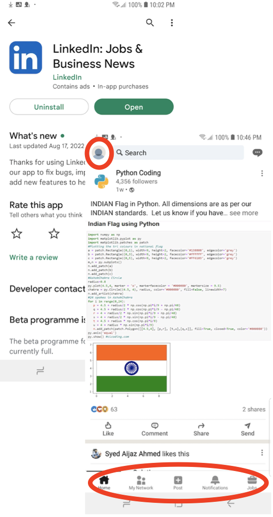 Use LinkedIn App on Phone