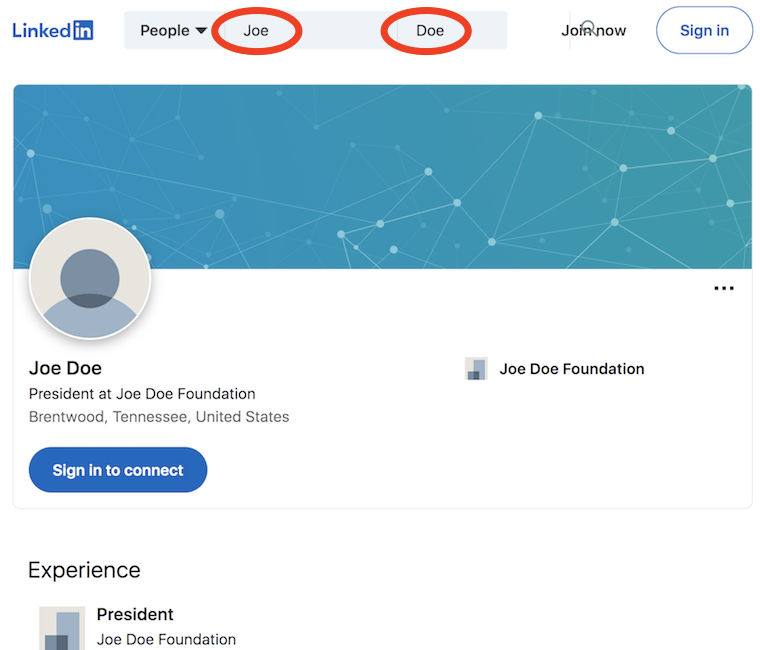 Public View of Your LinkedIn Profile