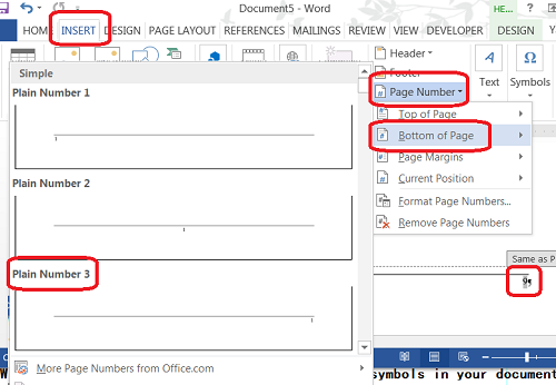 Microsoft Word - Add Page Number in Footer