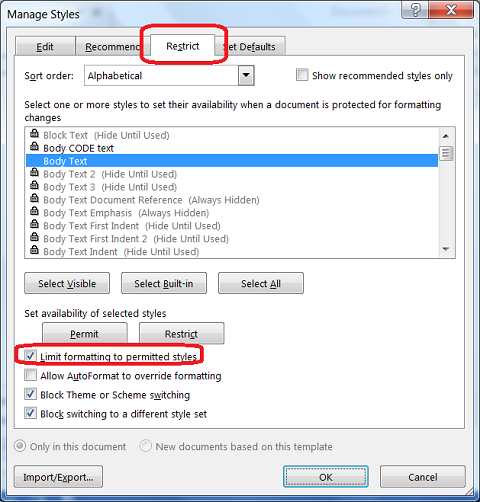 Microsoft Word - Block Direct Formatting
