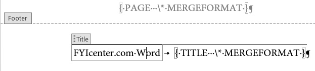 Insert Document Title in Footer in Microsoft Word