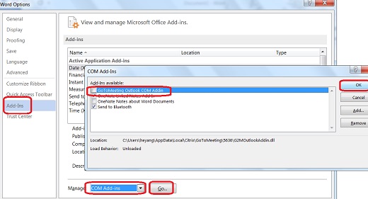 Manage and Disable Add-in in Microsoft Word