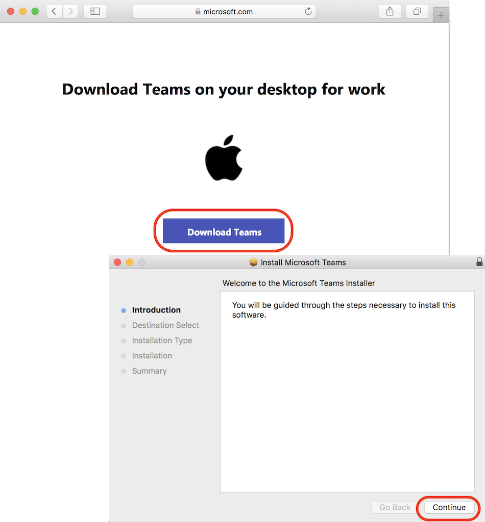 Installing Teams for macOS Computer