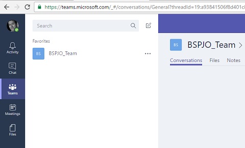 Log in to Teams at teams.microsoft.com