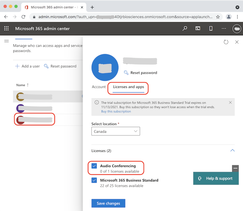Microsoft 365 Business Admin Center - Manage Licenses