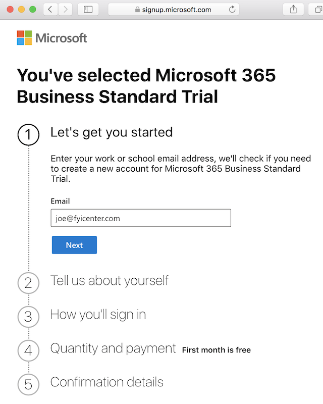 Setup Steps - Microsoft 365 Business Standard