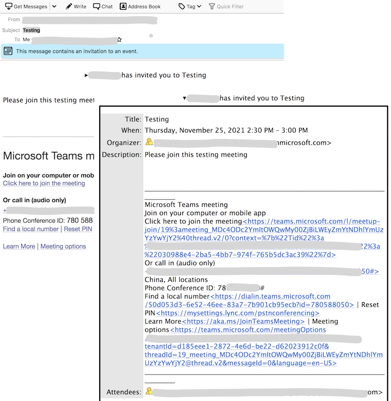 Meeting Invitation Email Sent by Teams