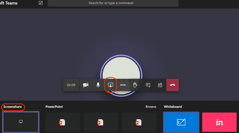 Share Screen on Teams Meeting