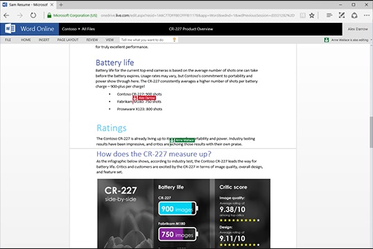 Office 365 Word Online App Screen