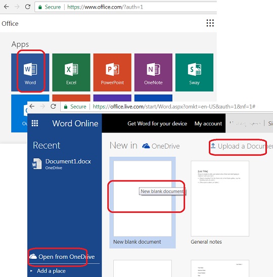 Use Word Online in Microsoft Office 365