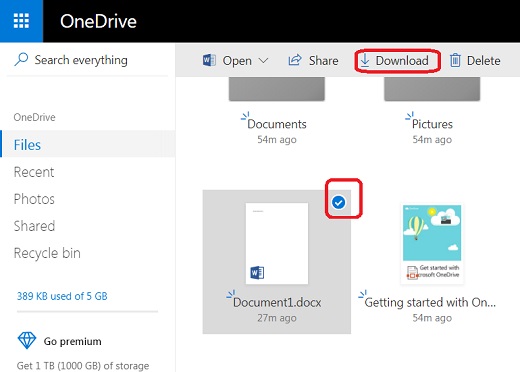 Download Files and Folders from Microsoft OneDrive