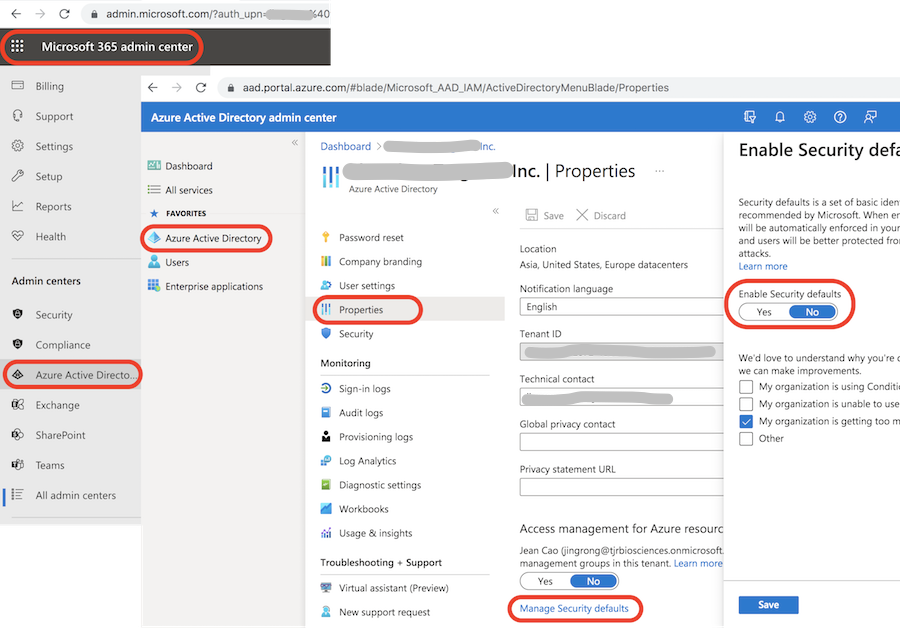 Turn Off Microsoft Security Defaults
