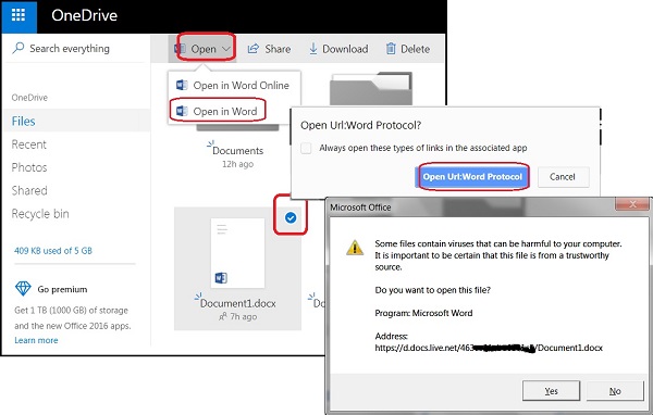 Open Word Document with Word Desktop