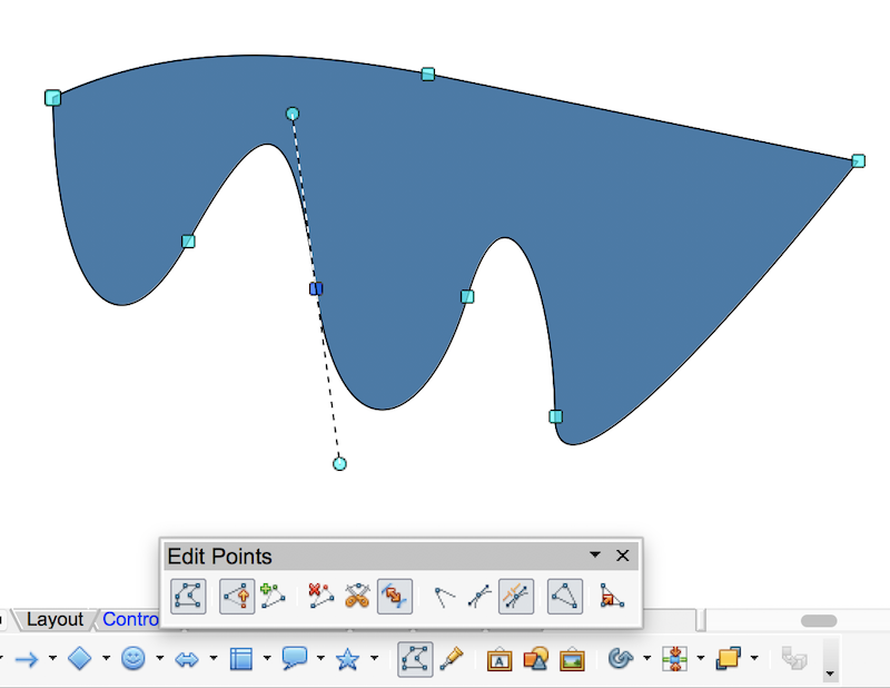 Create Curved Area in OpenOffice