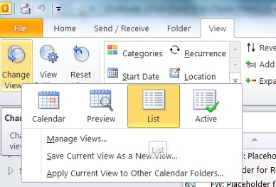 Output 2010 Calendar Tabular View