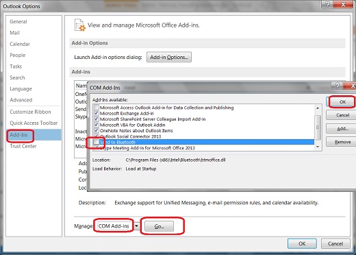 Manage and Disable Add-in in Outlook 2013