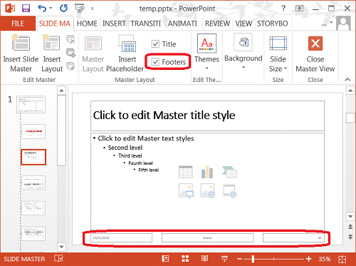 PowerPoint Add or Change Layout Footer