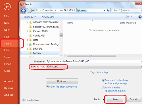 Convert PowerPoint to PDF