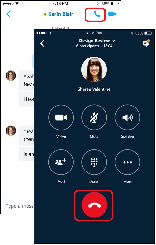 Audio Call with Skype for Business on iPhone