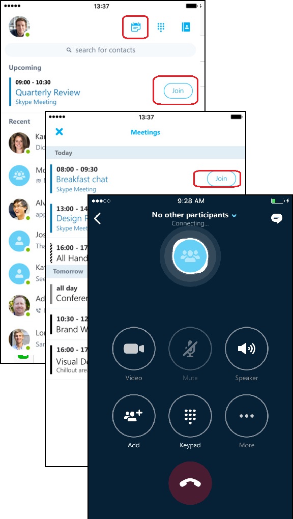 Join Skype for Business Meeting on iPhone