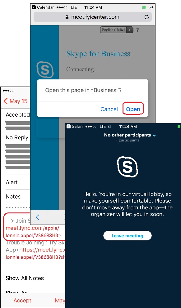 Join Skype for Business Meeting of Other Compnay on iPhone