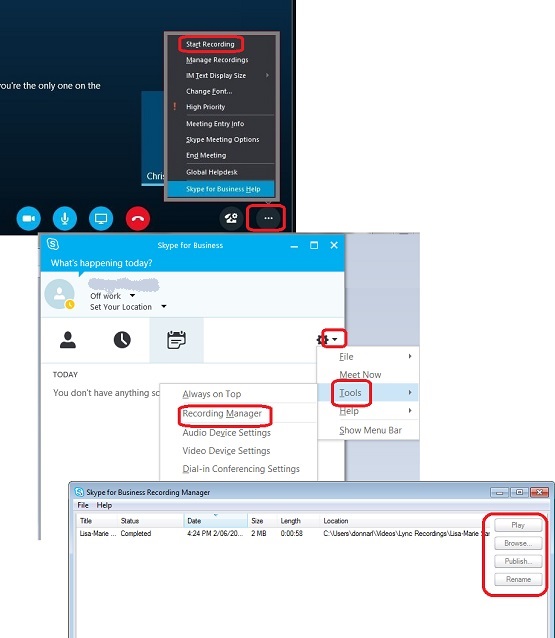 Record Skype for Business Meeting