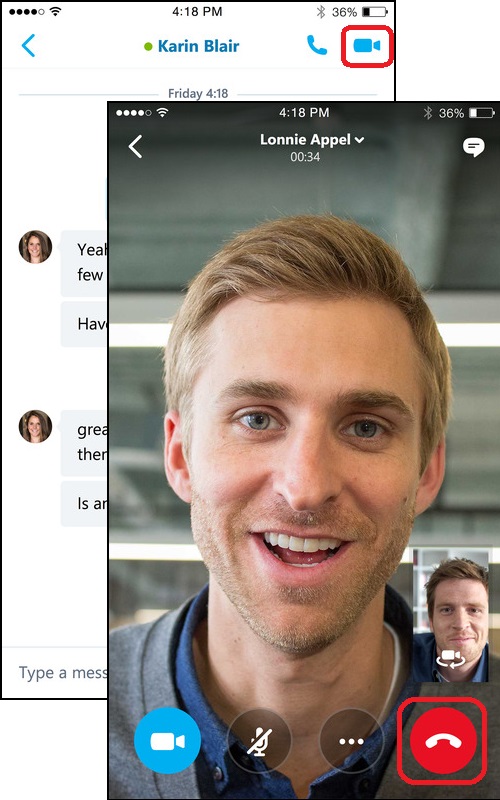 Video Call with Skype for Business on iPhone